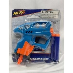 Hasbro Nerf N-Strike NanoFire Blaster Blue W/ 3X Elite Darts Ages 8+ E0667